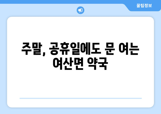 전라북도 익산시 여산면 24시간 토요일 일요일 휴일 공휴일 야간 약국