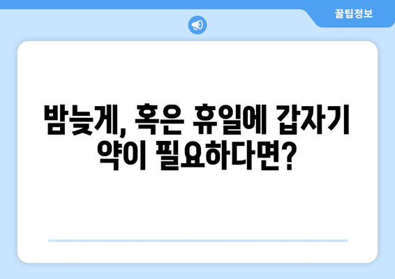 인천시 계양구 작전1동 24시간 토요일 일요일 휴일 공휴일 야간 약국