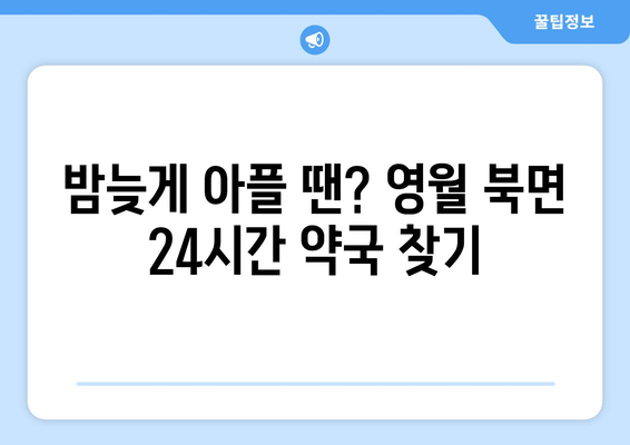 강원도 영월군 북면 24시간 토요일 일요일 휴일 공휴일 야간 약국