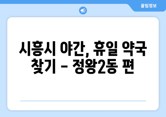 경기도 시흥시 정왕2동 24시간 토요일 일요일 휴일 공휴일 야간 약국