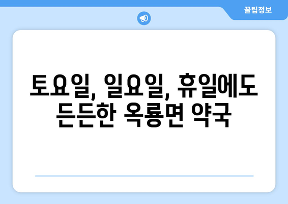 전라남도 광양시 옥룡면 24시간 토요일 일요일 휴일 공휴일 야간 약국