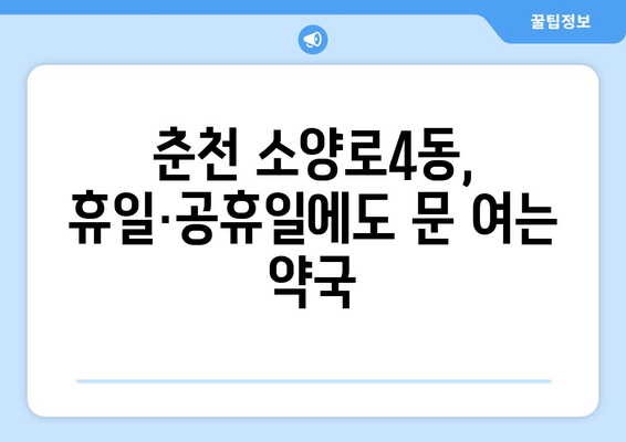 강원도 춘천시 소양로4동 24시간 토요일 일요일 휴일 공휴일 야간 약국