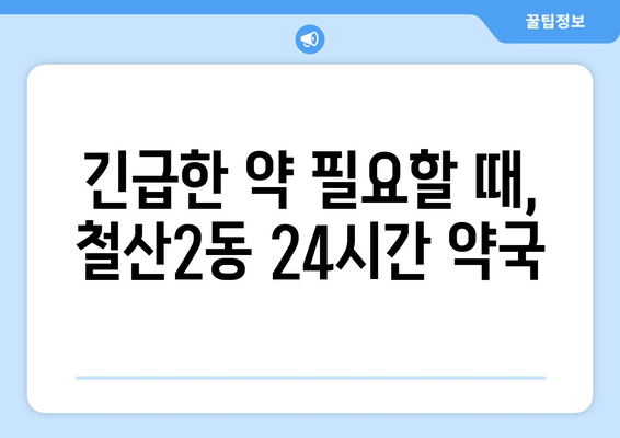 경기도 광명시 철산2동 24시간 토요일 일요일 휴일 공휴일 야간 약국