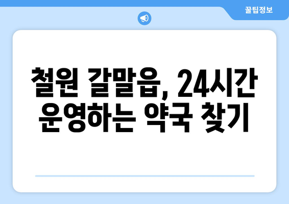 강원도 철원군 갈말읍 24시간 토요일 일요일 휴일 공휴일 야간 약국