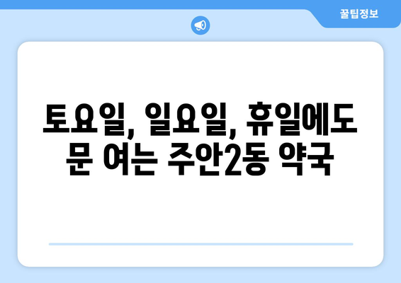 인천시 미추홀구 주안2동 24시간 토요일 일요일 휴일 공휴일 야간 약국