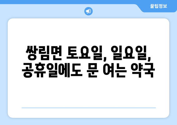 경상북도 고령군 쌍림면 24시간 토요일 일요일 휴일 공휴일 야간 약국