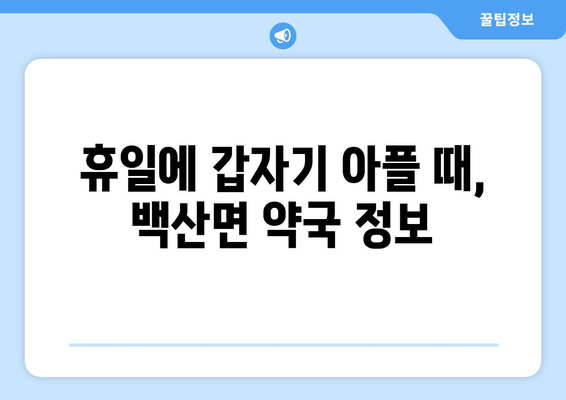 전라북도 김제시 백산면 24시간 토요일 일요일 휴일 공휴일 야간 약국