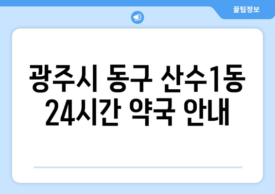 광주시 동구 산수1동 24시간 토요일 일요일 휴일 공휴일 야간 약국