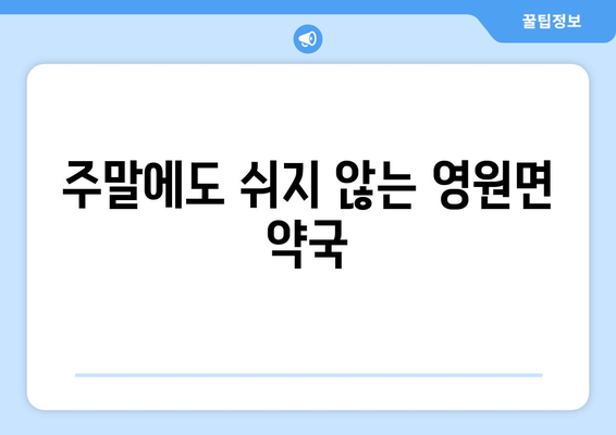 전라북도 정읍시 영원면 24시간 토요일 일요일 휴일 공휴일 야간 약국