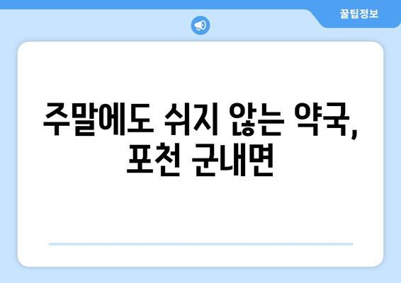 경기도 포천시 군내면 24시간 토요일 일요일 휴일 공휴일 야간 약국