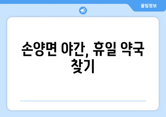 강원도 양양군 손양면 24시간 토요일 일요일 휴일 공휴일 야간 약국