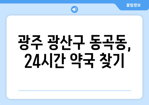 광주시 광산구 동곡동 24시간 토요일 일요일 휴일 공휴일 야간 약국