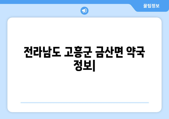 전라남도 고흥군 금산면 24시간 토요일 일요일 휴일 공휴일 야간 약국