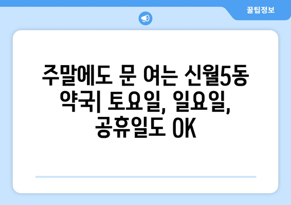 서울시 양천구 신월5동 24시간 토요일 일요일 휴일 공휴일 야간 약국