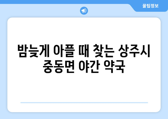 경상북도 상주시 중동면 24시간 토요일 일요일 휴일 공휴일 야간 약국