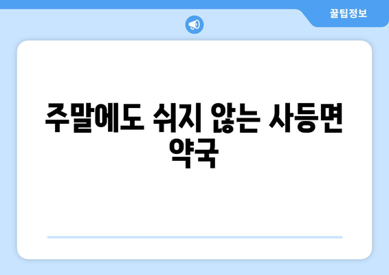 경상남도 거제시 사등면 24시간 토요일 일요일 휴일 공휴일 야간 약국