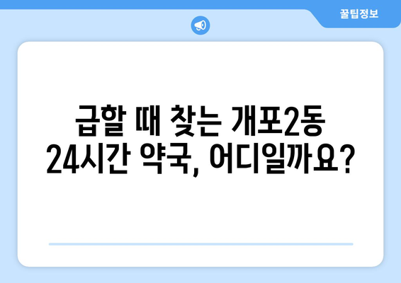 서울시 강남구 개포2동 24시간 토요일 일요일 휴일 공휴일 야간 약국