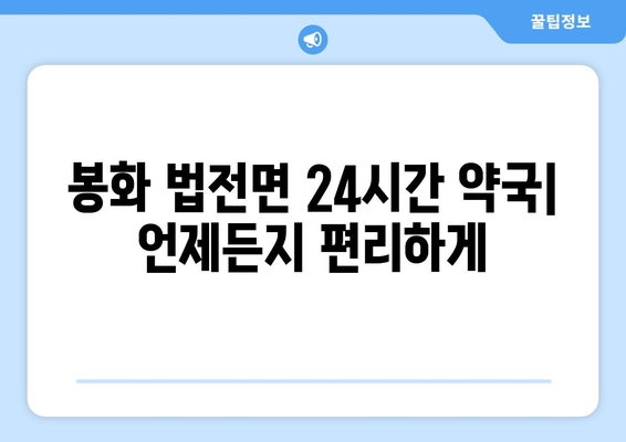 경상북도 봉화군 법전면 24시간 토요일 일요일 휴일 공휴일 야간 약국