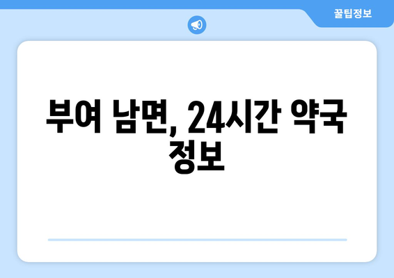 충청남도 부여군 남면 24시간 토요일 일요일 휴일 공휴일 야간 약국