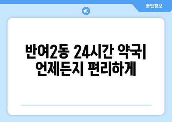 부산시 해운대구 반여2동 24시간 토요일 일요일 휴일 공휴일 야간 약국