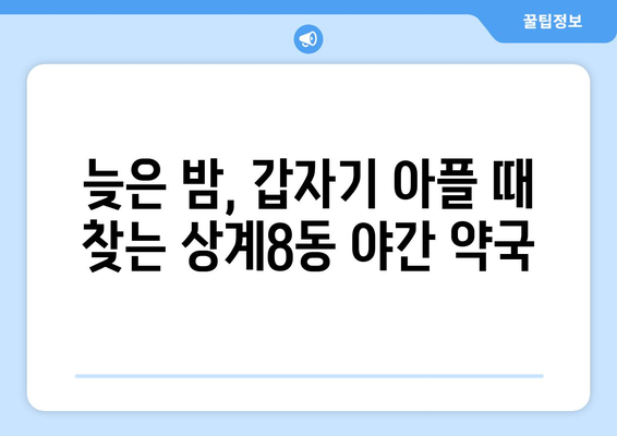 서울시 노원구 상계8동 24시간 토요일 일요일 휴일 공휴일 야간 약국