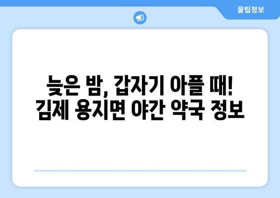 전라북도 김제시 용지면 24시간 토요일 일요일 휴일 공휴일 야간 약국