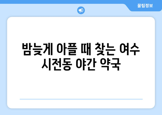 전라남도 여수시 시전동 24시간 토요일 일요일 휴일 공휴일 야간 약국