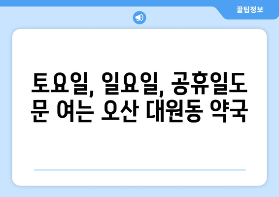 경기도 오산시 대원동 24시간 토요일 일요일 휴일 공휴일 야간 약국