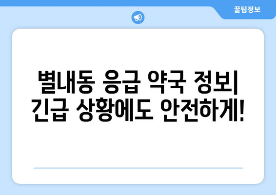 경기도 남양주시 별내동 24시간 토요일 일요일 휴일 공휴일 야간 약국