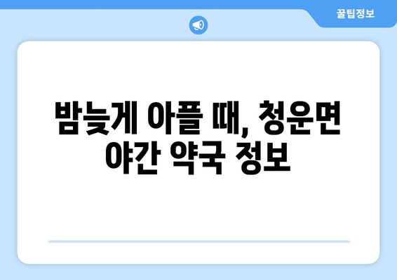 경기도 양평군 청운면 24시간 토요일 일요일 휴일 공휴일 야간 약국