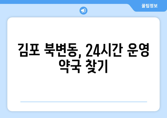 경기도 김포시 북변동 24시간 토요일 일요일 휴일 공휴일 야간 약국