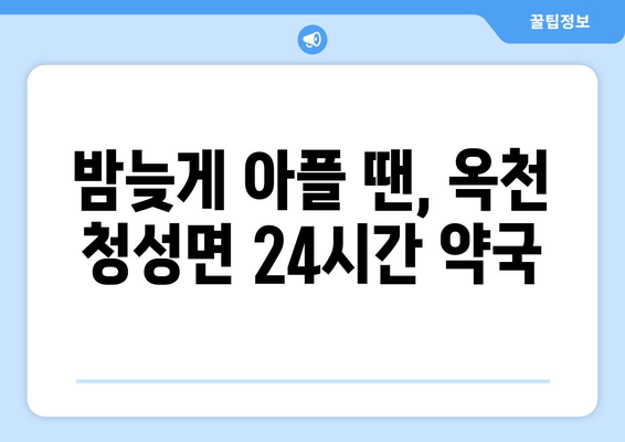 충청북도 옥천군 청성면 24시간 토요일 일요일 휴일 공휴일 야간 약국