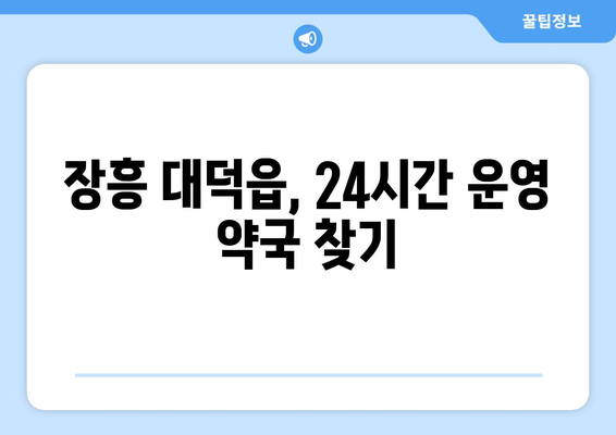 전라남도 장흥군 대덕읍 24시간 토요일 일요일 휴일 공휴일 야간 약국