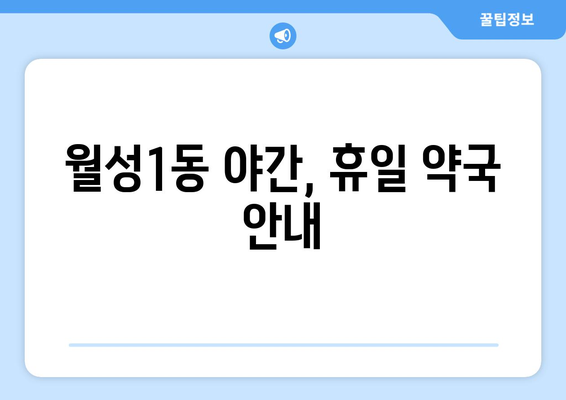 대구시 달서구 월성1동 24시간 토요일 일요일 휴일 공휴일 야간 약국