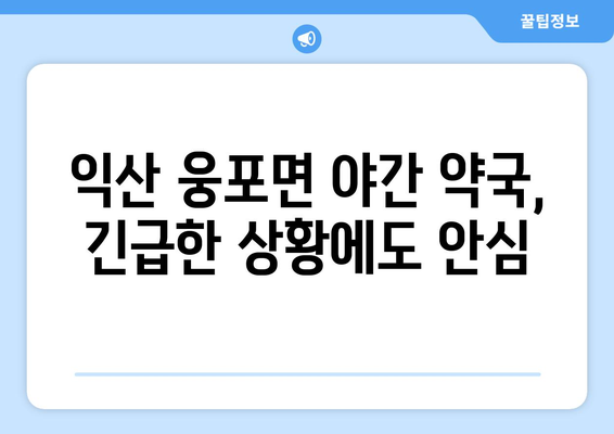 전라북도 익산시 웅포면 24시간 토요일 일요일 휴일 공휴일 야간 약국