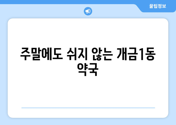 부산시 부산진구 개금1동 24시간 토요일 일요일 휴일 공휴일 야간 약국