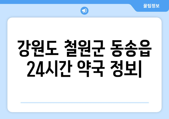 강원도 철원군 동송읍 24시간 토요일 일요일 휴일 공휴일 야간 약국