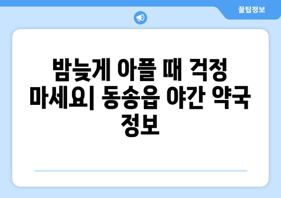 강원도 철원군 동송읍 24시간 토요일 일요일 휴일 공휴일 야간 약국