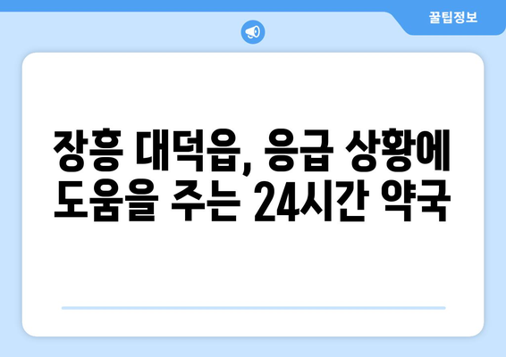 전라남도 장흥군 대덕읍 24시간 토요일 일요일 휴일 공휴일 야간 약국