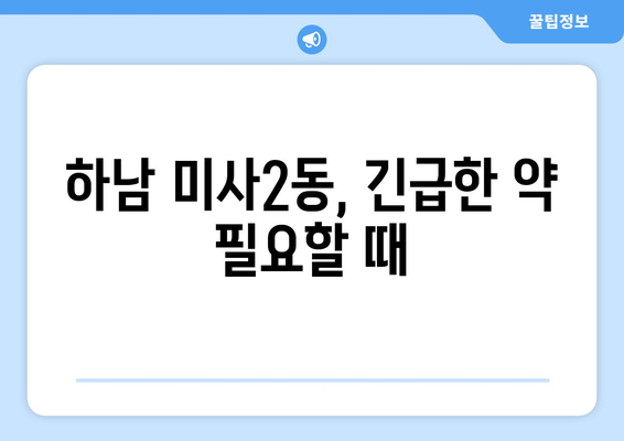 경기도 하남시 미사2동 24시간 토요일 일요일 휴일 공휴일 야간 약국