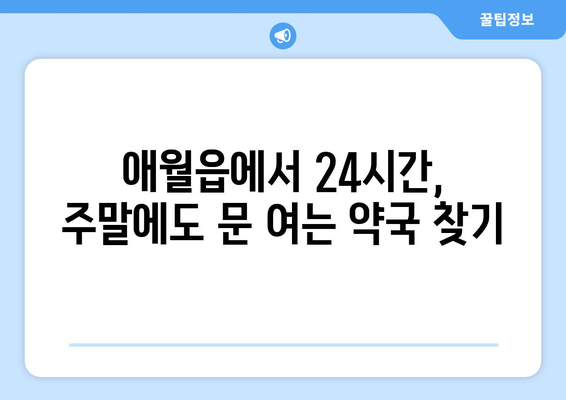 제주도 제주시 애월읍 24시간 토요일 일요일 휴일 공휴일 야간 약국