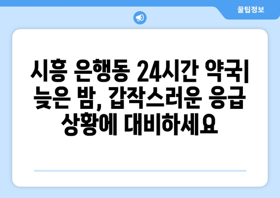 경기도 시흥시 은행동 24시간 토요일 일요일 휴일 공휴일 야간 약국