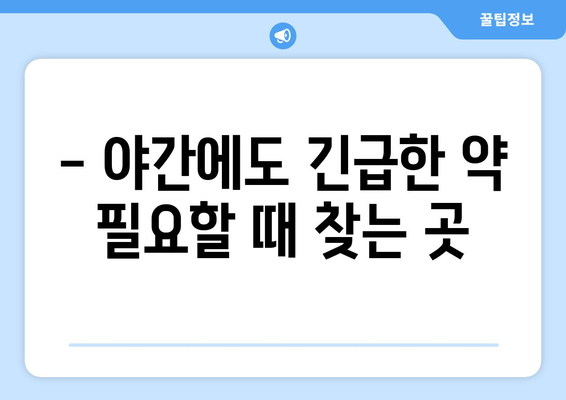 서울시 영등포구 신길제3동 24시간 토요일 일요일 휴일 공휴일 야간 약국