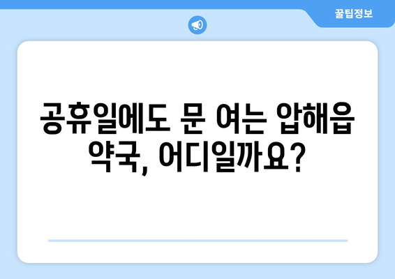 전라남도 신안군 압해읍 24시간 토요일 일요일 휴일 공휴일 야간 약국