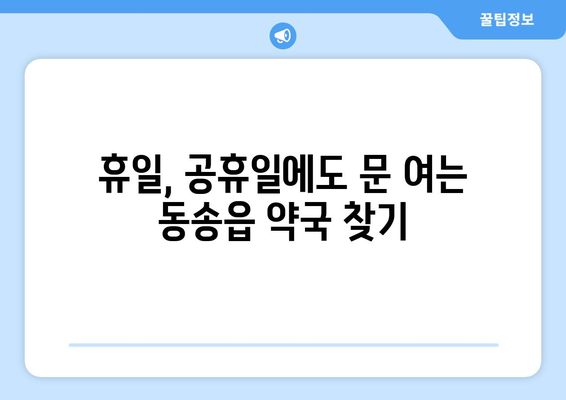 강원도 철원군 동송읍 24시간 토요일 일요일 휴일 공휴일 야간 약국