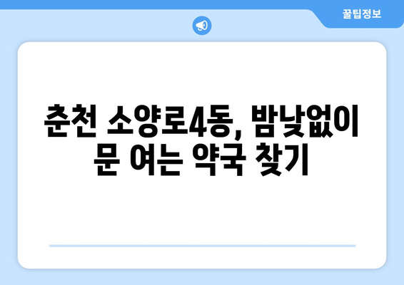 강원도 춘천시 소양로4동 24시간 토요일 일요일 휴일 공휴일 야간 약국