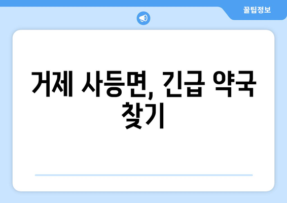 경상남도 거제시 사등면 24시간 토요일 일요일 휴일 공휴일 야간 약국