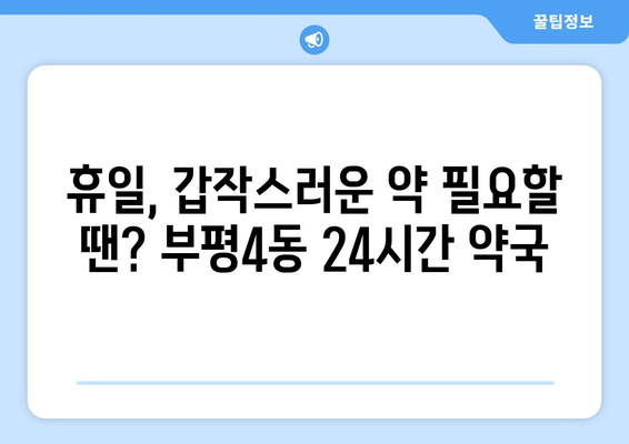 인천시 부평구 부평4동 24시간 토요일 일요일 휴일 공휴일 야간 약국