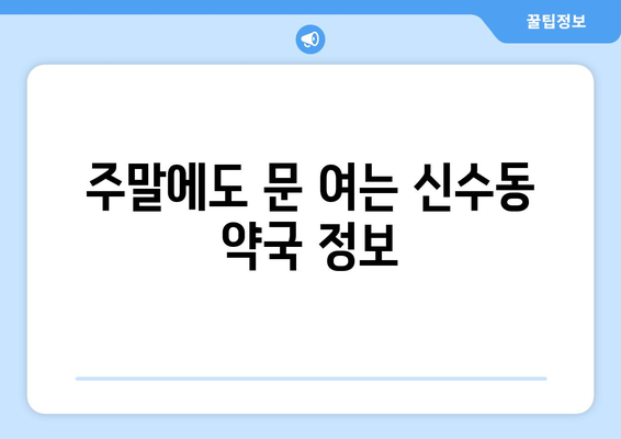 서울시 마포구 신수동 24시간 토요일 일요일 휴일 공휴일 야간 약국