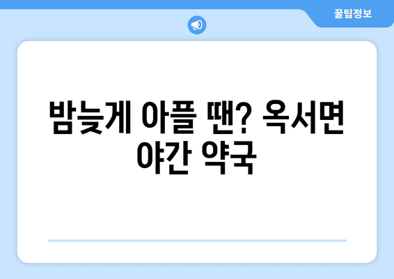 전라북도 군산시 옥서면 24시간 토요일 일요일 휴일 공휴일 야간 약국